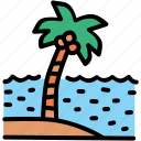beach, coconut, sea, tree