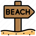 beach, summer, holiday, directions, arrows, vacation