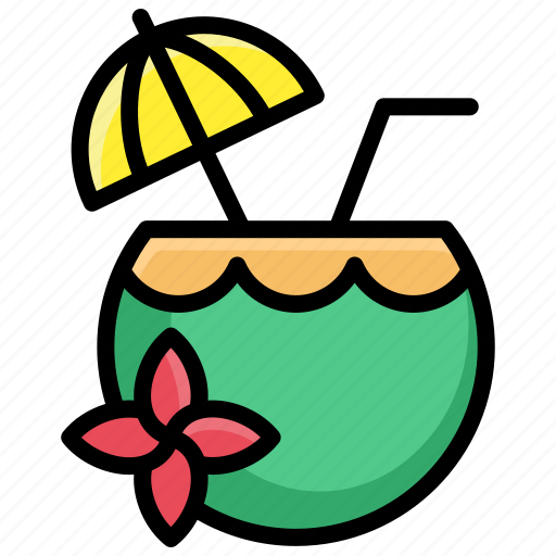 Coconut drink, coconut, beverage, summer, beach, holiday icon - Download on Iconfinder