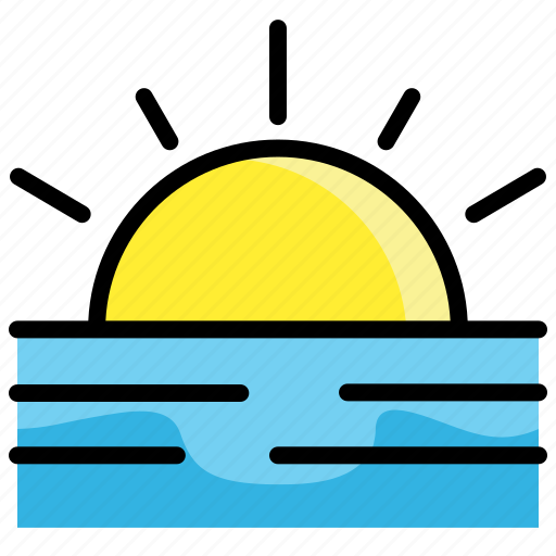 Sunrise, sunset, summer, beach, sun, sea icon - Download on Iconfinder