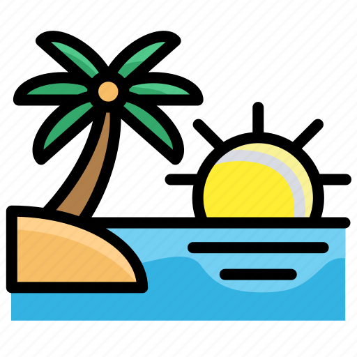 Sunset, sunrise, summer, beach, sea, holiday icon - Download on Iconfinder