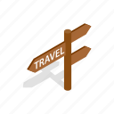 arrow, choice, direction, isometric, road, travel, travelers