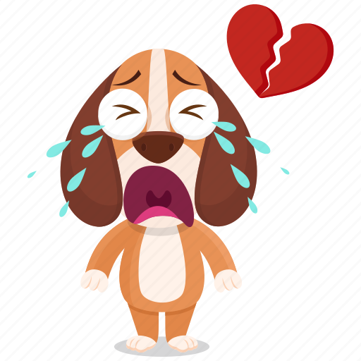 Beagle, broken, emoji, emoticon, heart, smiley, sticker icon - Download on Iconfinder