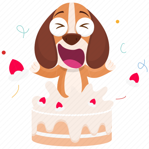 Beagle, cake, emoji, emoticon, smiley, sticker, surprise icon - Download on Iconfinder