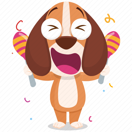 Beagle, celebration, emoji, emoticon, smiley, sticker icon - Download on Iconfinder