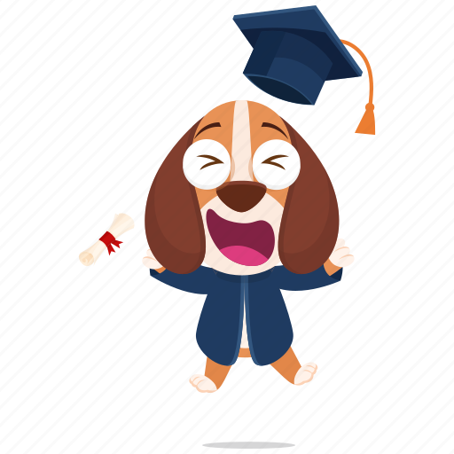 Beagle, emoji, emoticon, graduation, smiley, sticker icon - Download on Iconfinder