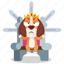 beagle, emoji, emoticon, iron, smiley, sticker, throne