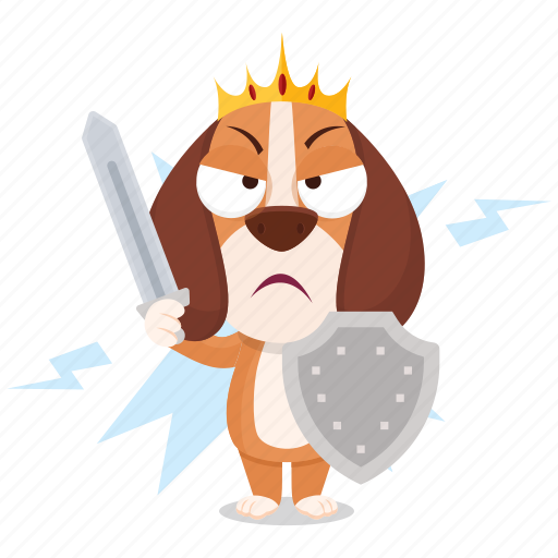 Beagle, emoji, emoticon, king, knight, smiley, sticker icon - Download on Iconfinder