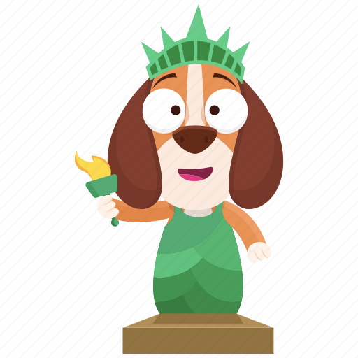 Beagle, emoji, emoticon, lady, liberty, smiley, sticker icon - Download on Iconfinder