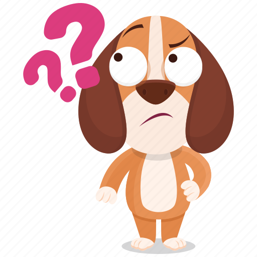 Beagle, emoji, emoticon, question, smiley, sticker, wonder icon - Download on Iconfinder