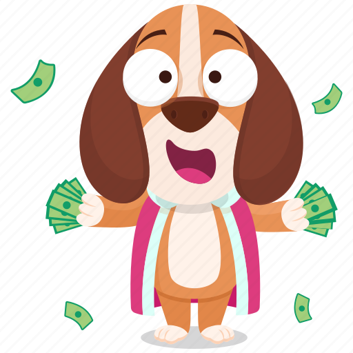 Beagle, emoji, emoticon, money, rich, smiley, sticker icon - Download on Iconfinder