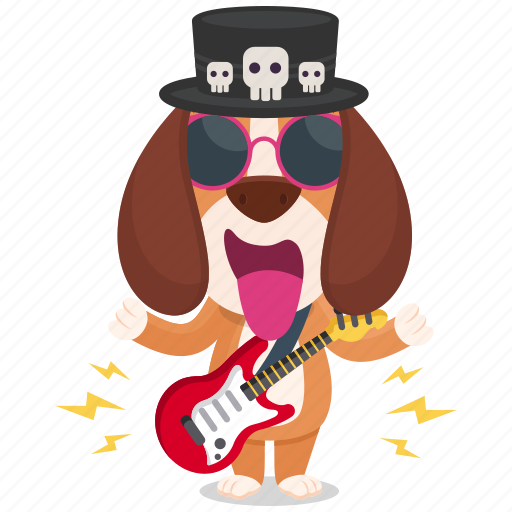 Beagle, emoji, emoticon, rocker, smiley, sticker icon - Download on Iconfinder