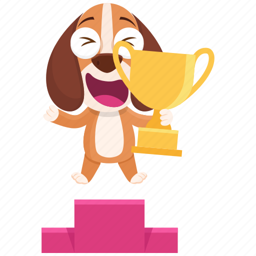 Beagle, emoji, emoticon, smiley, sticker, trophy, winner icon - Download on Iconfinder