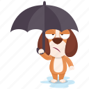 beagle, emoji, emoticon, smiley, sticker, umbrella