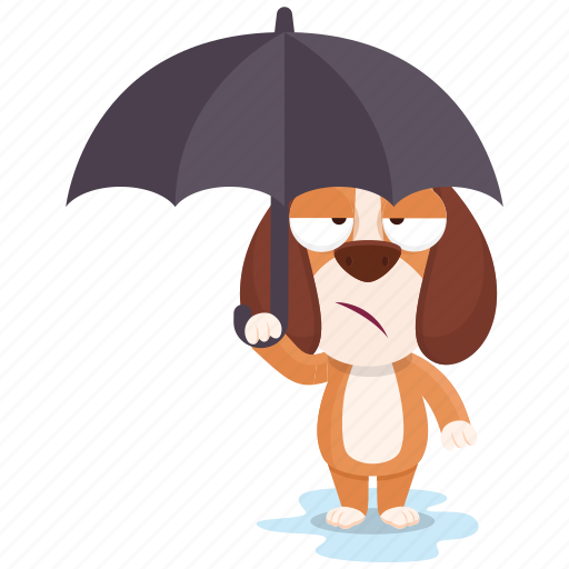 Beagle, emoji, emoticon, smiley, sticker, umbrella icon - Download on Iconfinder