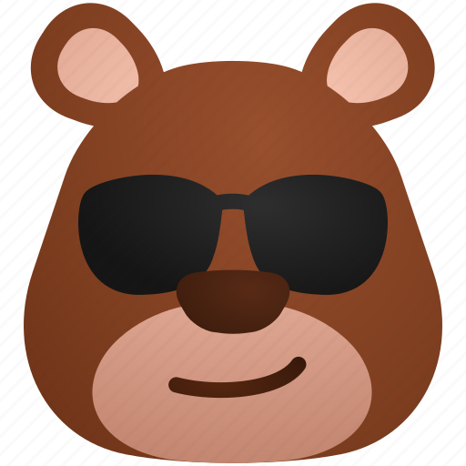 Bear, cool, emoticon, emotion, feeling, smile icon - Download on Iconfinder