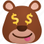 bear, business, dollar, emoji, money 