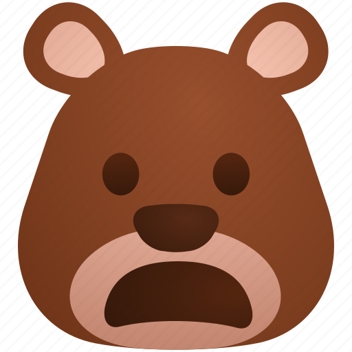 Bear, emoji, emoticon, expression, shocked, surprised icon - Download on Iconfinder