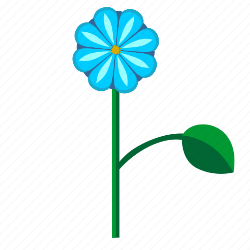Blue, bud, flower, leaf, plant icon - Download on Iconfinder