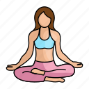 meditation, female, yoga, exercise, lotus position
