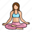 meditation, female, yoga, exercise, lotus position 