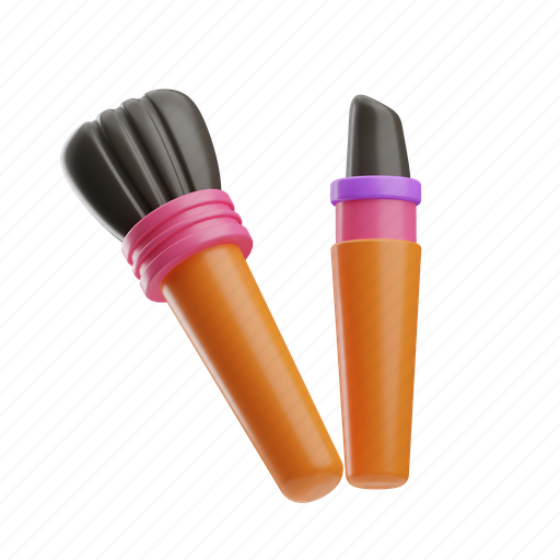 Makeup, brushes, tool, cosmetic, make, brush, beauty 3D illustration - Download on Iconfinder