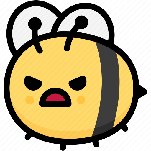 Angry, bee, emoji, emotion, expression, face, feeling icon - Download on Iconfinder