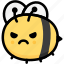 angry, bee, emoji, emotion, expression, face, feeling 
