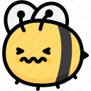 bee, confounded, emoji, emotion, expression, face, feeling