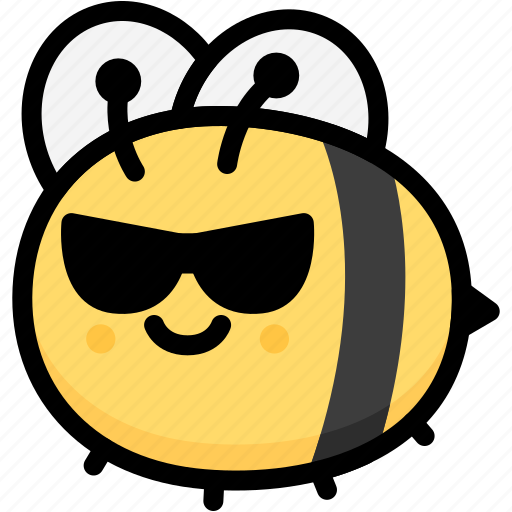 Bee, cool, emoji, emotion, expression, face, feeling icon - Download on Iconfinder