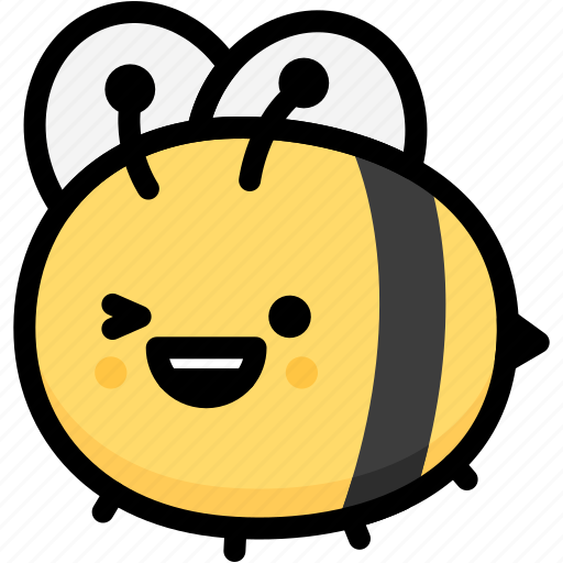Bee, emoji, emotion, expression, face, feeling, happy icon - Download on Iconfinder