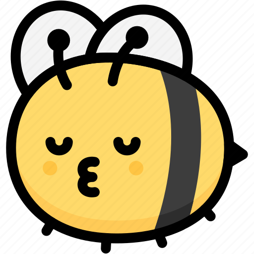 Bee, emoji, emotion, expression, face, feeling, kiss icon - Download on Iconfinder