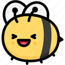 bee, emoji, emotion, expression, face, feeling, laughing
