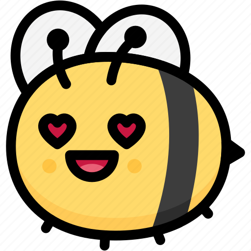 Bee, emoji, emotion, expression, face, feeling, love icon - Download on Iconfinder