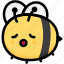 bee, emoji, emotion, expression, face, feeling, relax 