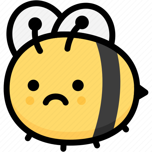 Bee, emoji, emotion, expression, face, feeling, sad icon - Download on Iconfinder