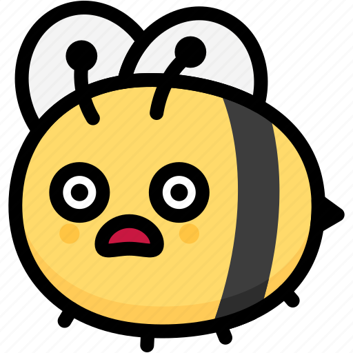 Bee, emoji, emotion, expression, face, feeling, shocked icon - Download on Iconfinder