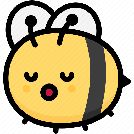 Bee, emoji, emotion, expression, face, feeling, sleeping icon - Download on Iconfinder