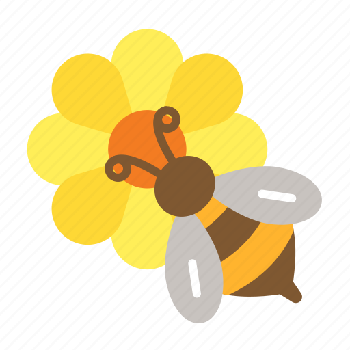 Bee, farm, flower, honey, pollination, nature, pollen icon - Download on Iconfinder
