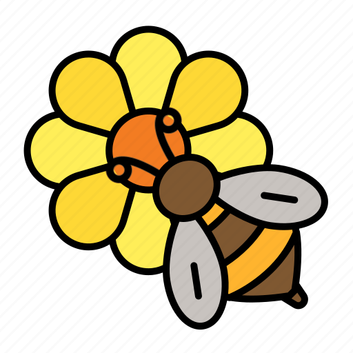 Bee, farm, flower, honey, pollination, nature, pollen icon - Download on Iconfinder