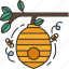 beehive, honey, bee, tree, nature 