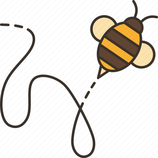 Bee, flight, path, flying, bumble icon - Download on Iconfinder