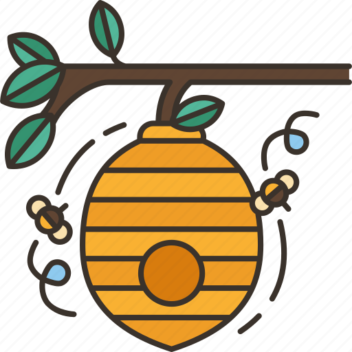 Beehive, honey, bee, tree, nature icon - Download on Iconfinder