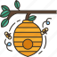 beehive, honey, bee, tree, nature 