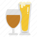 beer, beverage, drink, glasses