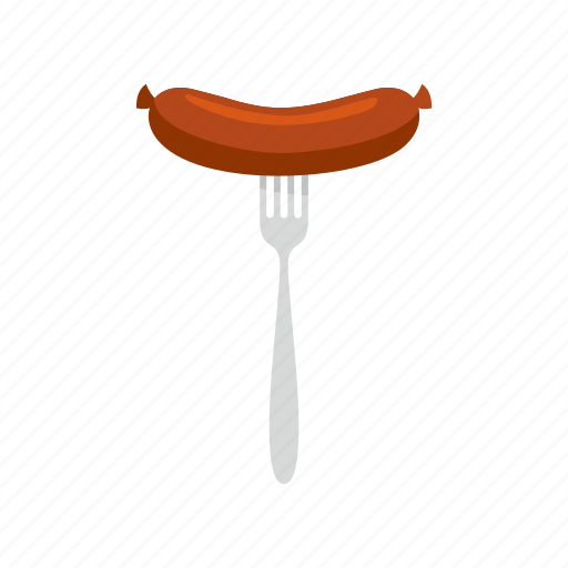 Asp34, dog, food, fork, hot, object, sausage icon - Download on Iconfinder