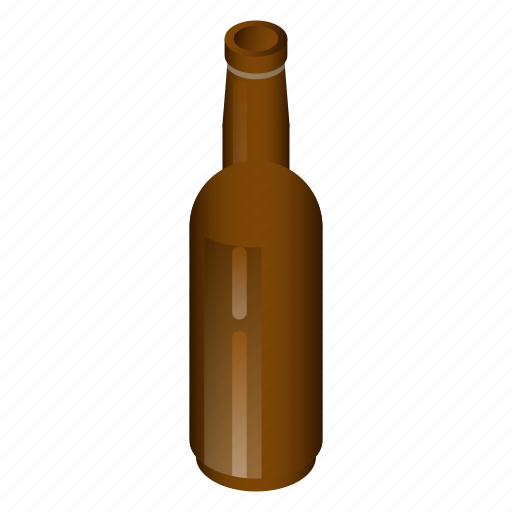 Alcohol, beer, bottle, cartoon, glass, isometric, white icon - Download on  Iconfinder