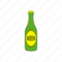 alcohol, beer, bottle, cap, cartoon, cool, light 