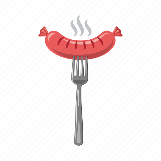 Food, fork, meat\, sausage, snack icon - Download on Iconfinder