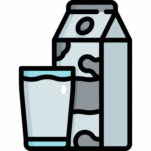 Milk, box, glass, drink, beverage, breakfast icon - Download on Iconfinder